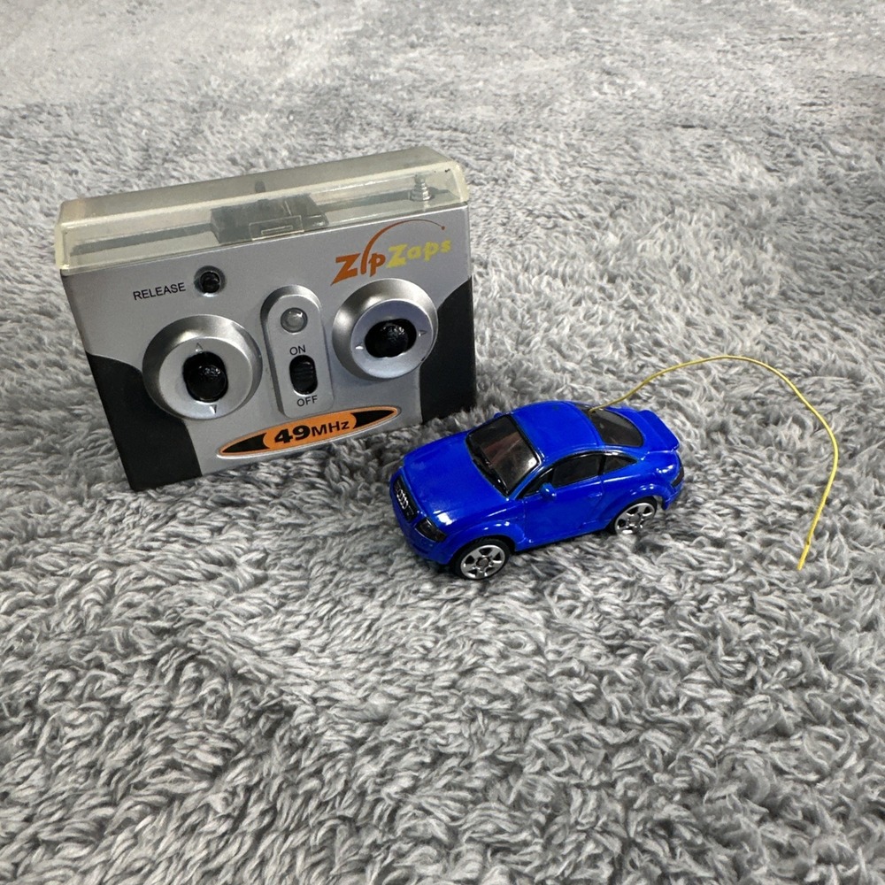 Vintage ZipZaps Micro RC Blue 2003 AUDI TT Coupe Body Rare With Remote Car